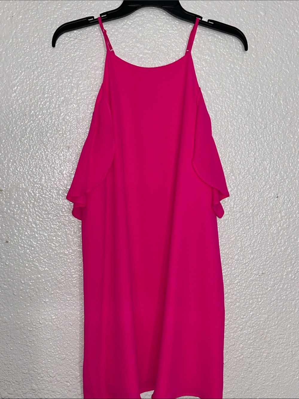 Bright Pink Spaghetti Strap Midi Dress